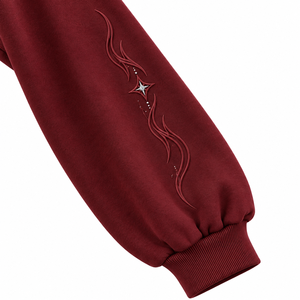 Sweat-shirt à capuche unisexe en molleton français imprimé strass personnalisé, coupe oversize, avec poches en coton polaire, manches classiques, idéal pour l'automne - Product Image 5