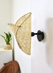 Applique murale 2 couches en bambou naturel avec forme de coquille de conque Design unique pour 2024 Hot Summer Decoration Home Hotel Restaurant - Product Image 4