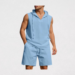 Conjunto de Dos Piezas de Sudadera con Capucha y Pantalones Cortos Cómodos, Ropa Informal Relajada para un Estilo Moderno - Product Image 6