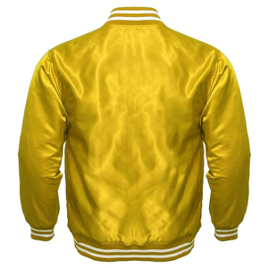 Chaqueta Varsity de Satén Blanca de Manga Larga, Chaqueta Universitaria de Béisbol Tipo Letterman, Chaqueta Varsity de Satén - Product Image 2