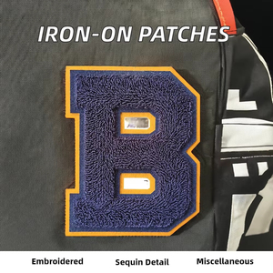 OEM Service Chenille <b>Patch</b> with Custom Embroidery, Vibrant Yarn Colors and <b>Sew</b> <b>On</b> Backing for Apparel Decoration Wholesale - Product Image 4