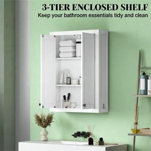 Gabinete de Baño Blanco para Montar en la Pared, Elegantes Estantes para Baño - Product Image 3