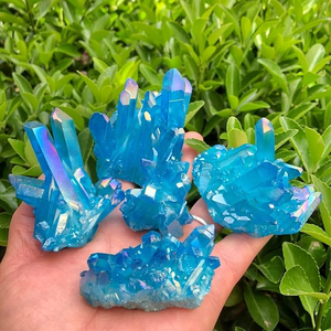 Wholesale Hot Selling High Quality Electroplated Blue <b>Crystal</b> <b>Cluster</b> Healing <b>Crystal</b> Quartz Gemstone Craft for Decoration - Product Image 3