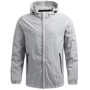 Chaqueta Cortavientos Ligera Personalizada para Hombre, Impermeable, Deportiva, con Capucha, Cierre de Cremallera, Corte Ajustado, Ropa Deportiva Informal - Product Image 1