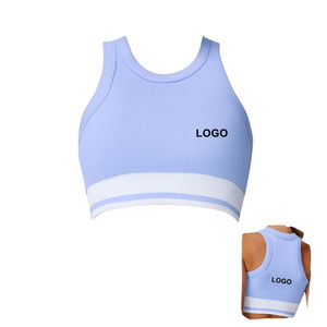 Soutien-gorge de yoga personnalisé en gros, color block, haute maintien, respirant, confortable, extensible et sans couture, de haute qualité - Product Image 1