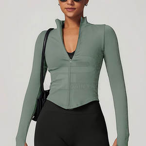 Veste de yoga légère pour femme, tissu extensible respirant, coupe ajustée, fermeture éclair intégrale, veste de sport pour la salle de sport et les entraînements - Product Image 6