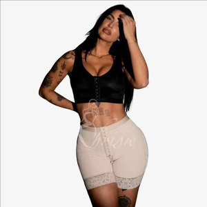 Faja Short con Encaje y Costuras, Levanta Glúteos, Moldeadora, con Cierre Frontal - Product Image 2