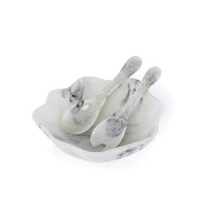 Bol en résine époxy agate écologique, design fantaisie et fruité, pour service de salade, vaisselle et décoration multi-occasions - Product Image 2