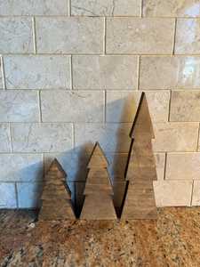 Ensemble de décorations de Noël en bois, 3 pièces, décoration de table rustique pour la maison, thème forêt d'hiver - Product Image 3