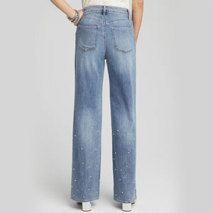 Jeans Ajustados de Mezclilla Azul de Alta Calidad para Mujer, Pantalones Deportivos Transpirables y Flexibles con Buena Relación Calidad-Precio, Estilo de Frente Plano para Invierno - Product Image 2