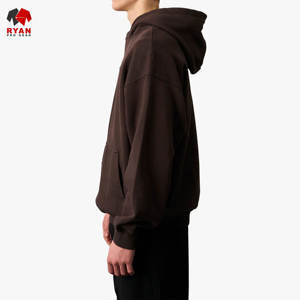 Sweat à capuche confortable et respirant en molleton 100% coton pour homme, personnalisable avec impression de logo, design OEM, par Ryan Pro Gear - Product Image 3