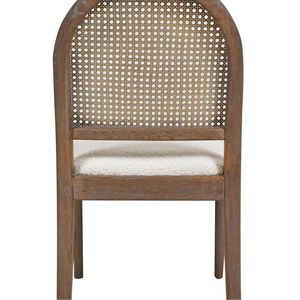 Set di 2 sedie da pranzo laterali in rattan curvato Panama da 18,5 pollici, colore bianco avorio, bouclé - Product Image 3