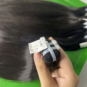 รายการราคาขายส่งคุณภาพสูงดิบผมสีดํากระดูกตรงเครื่องพันดึงคู่จาก Qhair - Product Image 2