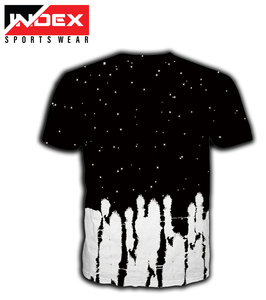 INDEX Men's Black Short Sleeve T-Shirt O-Neck Regular Fit Astronaut With Wings Print Street Style Sportswear - Product Image 3