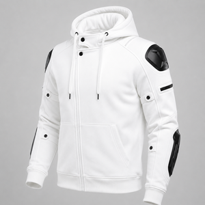 Hoodies de moto professionnels 100% coton, équipement de conduite sur route personnalisé, imperméable, coupe-vent et chaud pour les motards en hiver - Product Image 3