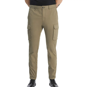Olive Green Cargo Pants For Men Casual Utility <b>Trousers</b> Comfortable Daily Wear Durable Fabric <b>Elastic</b> Waist Functional - Product Image 1