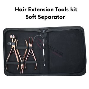 Microbeads Crimping Plier Bead Remover Hair Extension Tools Kit Tape-In Pressing Plier Duckbill <b>Clips</b> Gripper Parting Finger - Product Image 5