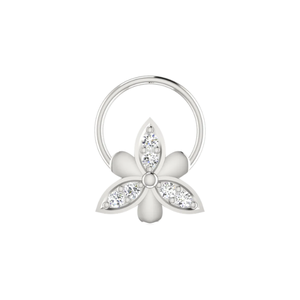 AJRETAIL 0.05 Carat Natural <b>Diamond</b> 14K Gold Flower Ethnic Women's <b>Nose</b> Pin-HI Color VS-SI Clarity - Product Image 3