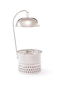 Calentador de Comida Redondo de Acero Inoxidable de Lujo al por Mayor para Buffet con Tapa Colgante y Perforada - Product Image 1