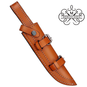 Étui en cuir marron fait main de qualité supérieure pour couteau à lame fixe avec boucle réglable pour ceinture, housse en cuir pour la chasse, le camping et les activités de plein air - Product Image 1