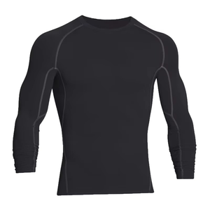 T-shirt de compression à manches longues pour homme, couche de base personnalisée en tissu velours côtelé, respirant, écologique, haute qualité, pour la course, la gym et le sport - Product Image 2