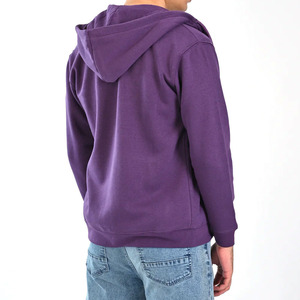 เสื้อฮู้ดผู้ชายผ้าฟลีซแบบสวมหัว คอซิปเต็มตัว สีพื้น ผ้าฝ้าย 100% แขนยาว รับผลิตตามสั่งขายส่ง - Product Image 2