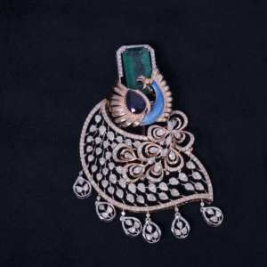 Pendentif paon en diamant naturel 7,14 carats taille brillant, or rose 9K, couleur HI, clarté SI, finition rhodiée, certifié IGI, classique - Product Image 3