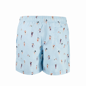 Shorts de bain et de plage pour hommes, personnalisés, décontractés, taille mi-haute, en polyester élastique, pour la natation et le surf - Product Image 5