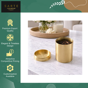 Nuevo Stock, Lata de Té de Lujo de 150 ml, Hecha a Mano, Ecológica, Duradera, Moderna, de Latón Dorado/Plateado, en Caja - Product Image 5