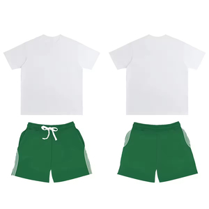 Ensemble décontracté 2 pièces personnalisé pour homme, été, vintage, écologique, polyester/coton, t-shirt et short - Product Image 2