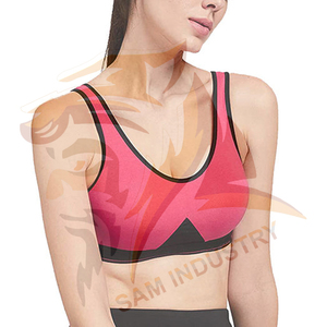 Soutien-gorge de sport pour femme robuste, style uni, logo personnalisé sur le devant, en Spandex/Nylon, respirant et à séchage rapide - Product Image 5