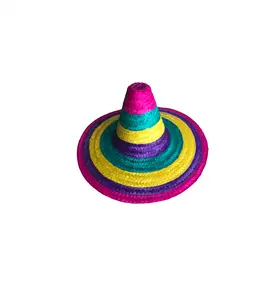 工厂廉价墨西哥刺绣草帽-正宗墨西哥草帽派对节日活动彩色帽子装饰用品