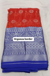 Tela de Organza Súper Suave de Primera Calidad para Saree |   Sari de Seda Brillante de Lujo para Bodas |   Material de Alta Calidad para Prendas Étnicas al por Mayor - Product Image 3