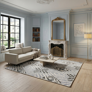Custom Eco-Friendly Non-Slip Wool <b>Thick</b> Pile Ivory <b>Grey</b> Solid Color Area <b>Rug</b> for Hotel and Living Room - Product Image 4