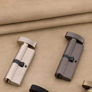 Serrure à poignée cylindrique moderne en laiton massif de 70 mm avec mécanisme d'entrée à clé double face pour cuisine, salle de bain et rangements de gym - Product Image 2