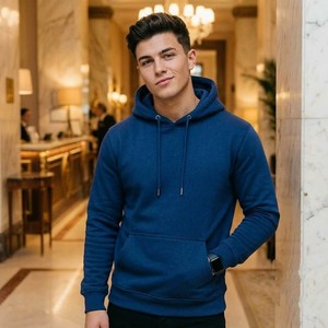 Proveedor de Sudaderas con Capucha de Felpa de Algodón de Alta Calidad, Sudadera con Capucha Azul Sólido Extra Grande Personalizada para Hombre, Sudadera con Capucha Francesa para Invierno - Product Image 6