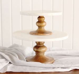 <b>Marble</b> <b>Cake</b> <b>Stand</b> Display Centerpiece High Quality <b>Marble</b> Acacia Wood <b>Cake</b> <b>Stand</b> Platter For Wedding Parties - Product Image 3