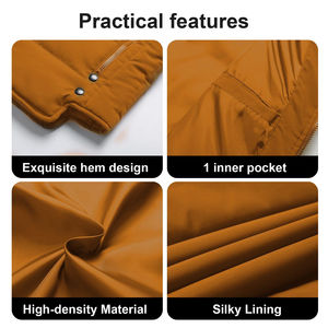 Gilet matelassé en toile pour homme grande taille à col montant, imperméable, respirant, anti-UV, chauffant, pour l'hiver - Product Image 6