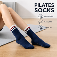 Chaussettes de Pilates personnalisées à bout ouvert, antidérapantes pour le yoga, unisexe, pour adultes, entraînement en studio, respirantes, tricotées, douces au toucher, pour l'exercice et le fitness