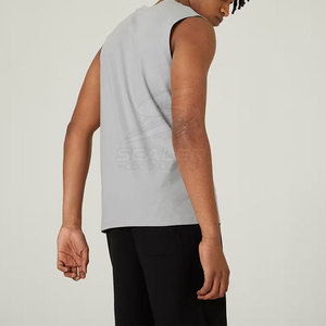 Fashionable Modern Style Men <b>Tank</b> <b>Top</b> <b>Knitted</b> Breathable Polyester/Cotton Sleeveless Shirt for Gym Training Sports Activities - Product Image 4