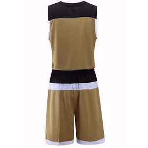 Conjunto de Uniforme de Baloncesto NAVISTA para Hombre, Diseño Color Block en Dorado, Negro y Blanco, Reversible, Camiseta sin Mangas y Pantalones Cortos - Product Image 3