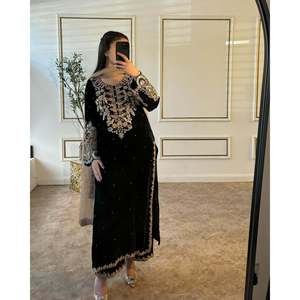 Magnifique ensemble haut-bas et dupatta fantaisie pour soirée, taille XL - Product Image 1