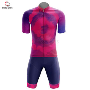 Vente en gros de maillots de cyclisme personnalisés OEM pour hommes, ensemble de vêtements de vélo à manches courtes avec poche pour hommes - Product Image 1