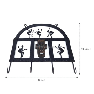 Colgante de pared de baile Tribal antiguo único, hierro negro puro, hecho a mano para decoración de hogar y oficina, tradicional para sala de estar y dormitorio - Product Image 1