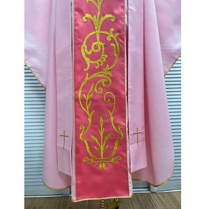 Nuevo Diseño, Venta Caliente, Chasuble Bordada en Poliéster Mate con Diseño Personalizado, Color Rosa 2026 - Product Image 6