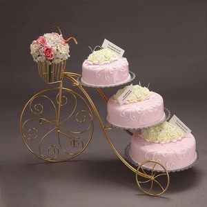 <b>Cycle</b> Shape Three Tier Cake <b>Stand</b> Perfect For Event Serving Display And Bakery Shop Presentation Decor Handcrafted From India - Product Image 2