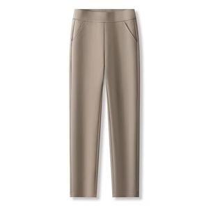 High Waist Solid Color Full Length Knitted <b>Leggings</b> Pockets Stretchy Spandex Women's Yoga Pants <b>Summer</b> Sweat-Wicking Thin - Product Image 2