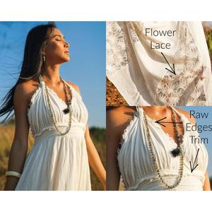 Robe longue bohème personnalisable pour femme, à manches longues, taille naturelle, en coton lavable, imprimé floral, idéale pour l'été, la plage, les mariages et les vacances. - Product Image 3