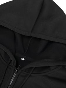 Sudadera con Capucha Negra Gótica Unisex de Alta Calidad, 100% Algodón, Estampado Tribal, Corte Holgado, Manga Regular, Tejido Transpirable, Otoño - Product Image 3