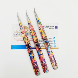 Pince à épiler en acier inoxydable de qualité supérieure pour extensions de cils, style isolation 45 degrés, pour extensions de cils - Product Image 3